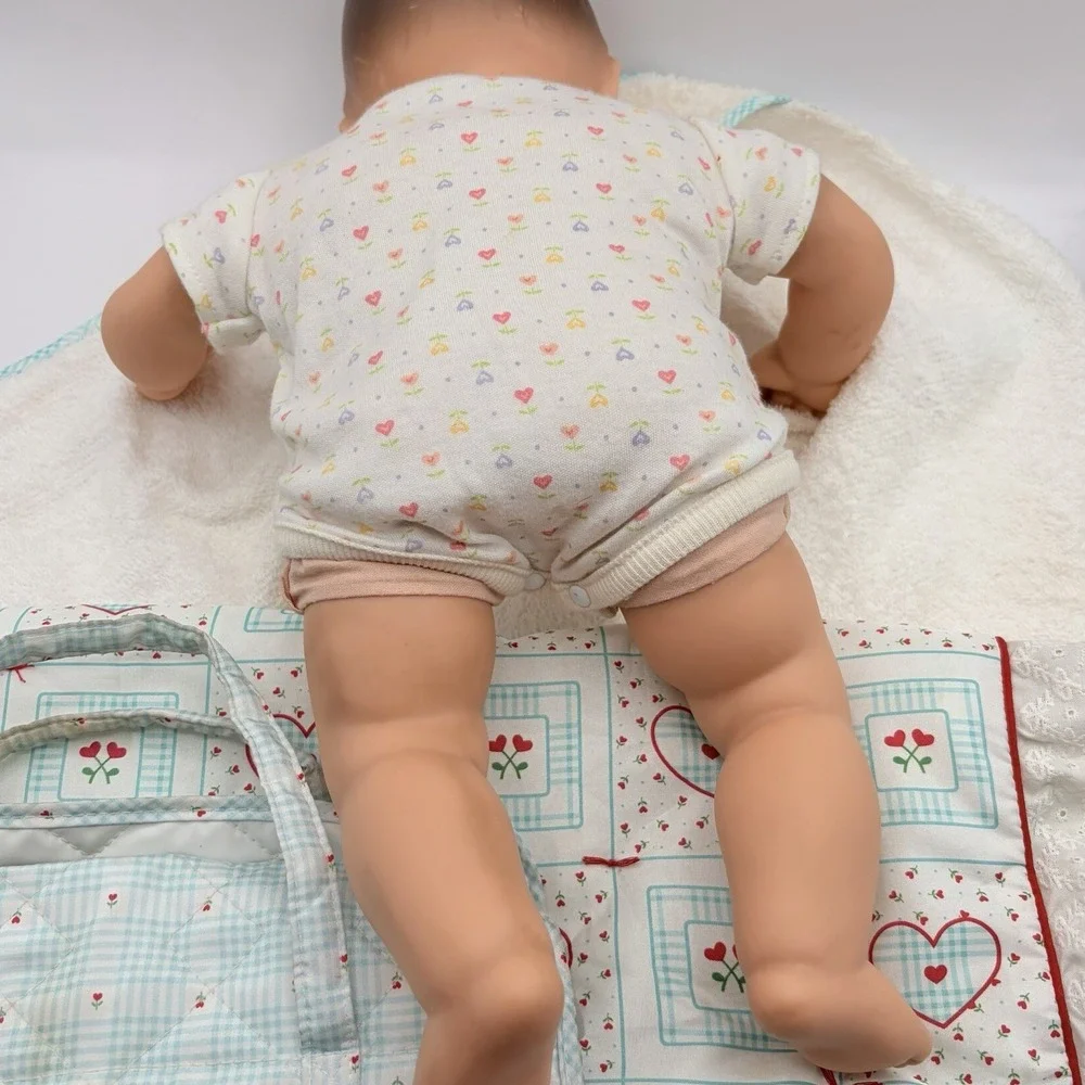 Vintage Pleasant Company Bitty Baby Brown Hair Brown‎ Eyes & Crib Accessories